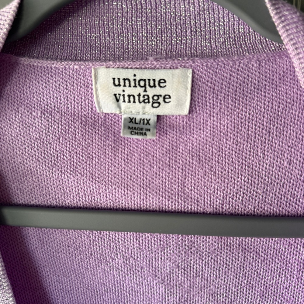 Unique Vintage Women's Purple & Rainbows Aspen Cardigan, XL - Picture 12 of 12